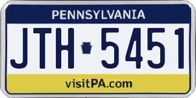 PA license plate JTH5451