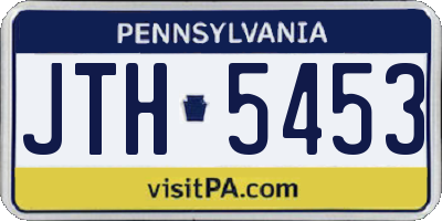PA license plate JTH5453