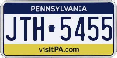 PA license plate JTH5455