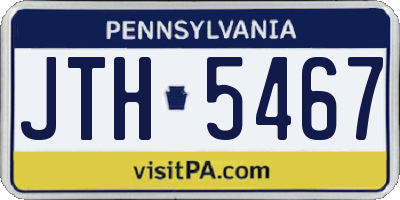 PA license plate JTH5467