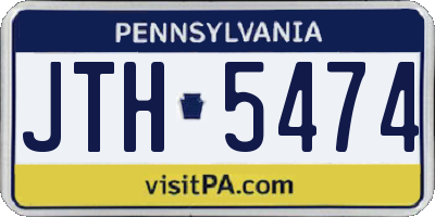 PA license plate JTH5474
