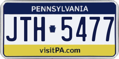 PA license plate JTH5477
