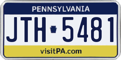 PA license plate JTH5481