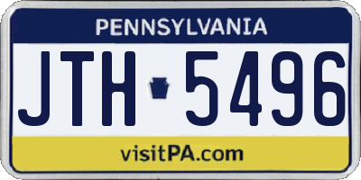 PA license plate JTH5496