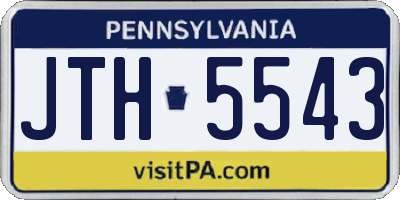 PA license plate JTH5543