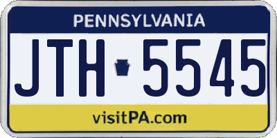 PA license plate JTH5545