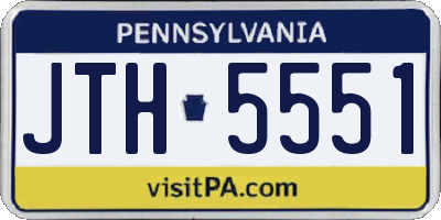 PA license plate JTH5551