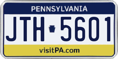 PA license plate JTH5601