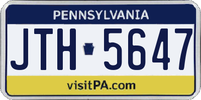 PA license plate JTH5647