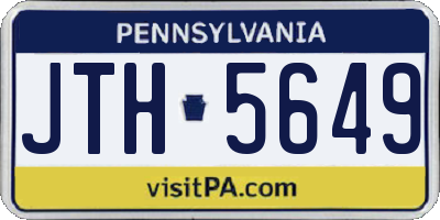 PA license plate JTH5649