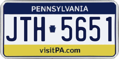 PA license plate JTH5651