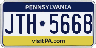 PA license plate JTH5668