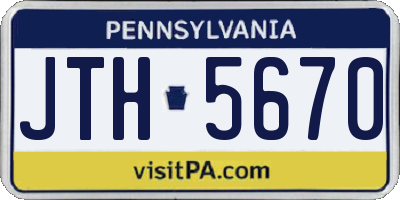 PA license plate JTH5670