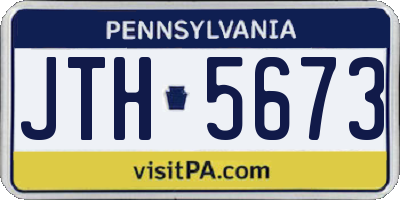 PA license plate JTH5673