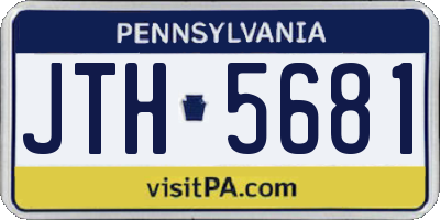 PA license plate JTH5681