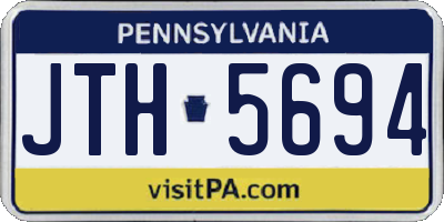 PA license plate JTH5694
