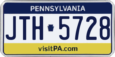 PA license plate JTH5728
