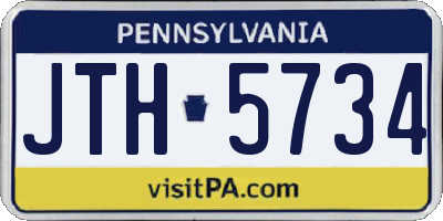 PA license plate JTH5734