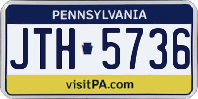 PA license plate JTH5736