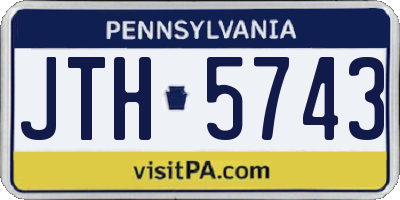 PA license plate JTH5743
