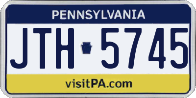 PA license plate JTH5745