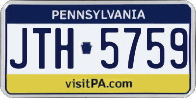 PA license plate JTH5759