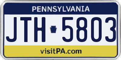 PA license plate JTH5803