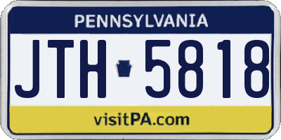 PA license plate JTH5818