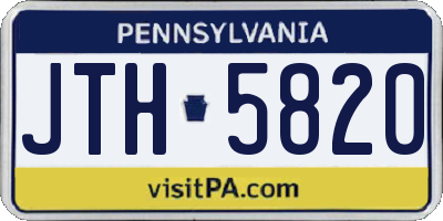 PA license plate JTH5820