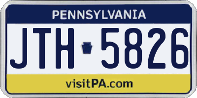 PA license plate JTH5826