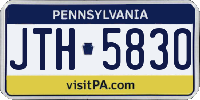PA license plate JTH5830
