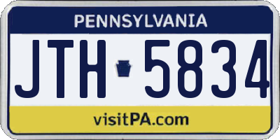 PA license plate JTH5834