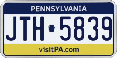 PA license plate JTH5839
