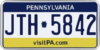 PA license plate JTH5842