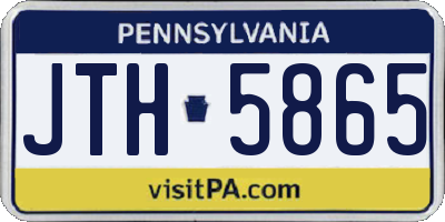 PA license plate JTH5865