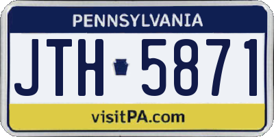 PA license plate JTH5871