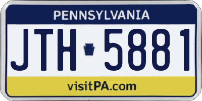 PA license plate JTH5881