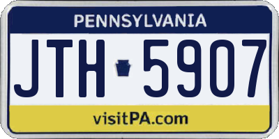 PA license plate JTH5907