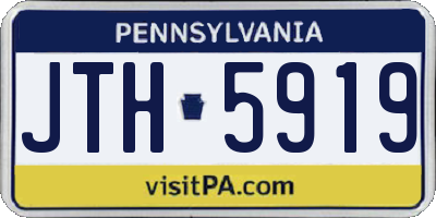PA license plate JTH5919