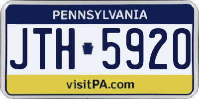PA license plate JTH5920