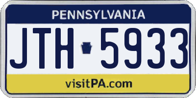 PA license plate JTH5933