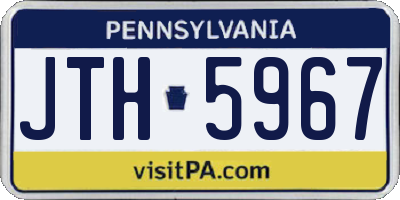 PA license plate JTH5967