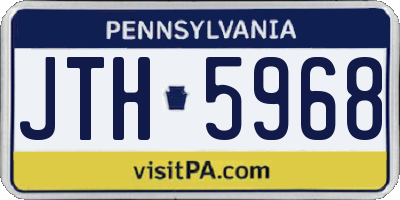 PA license plate JTH5968