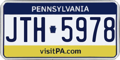 PA license plate JTH5978