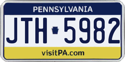 PA license plate JTH5982