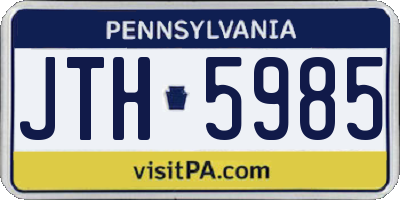 PA license plate JTH5985