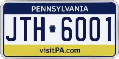 PA license plate JTH6001