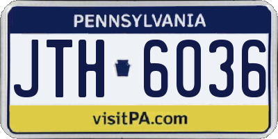 PA license plate JTH6036