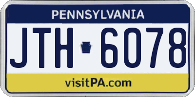 PA license plate JTH6078