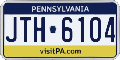 PA license plate JTH6104